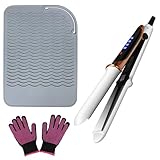 Professioneller Glätteisen, 2-in-1 Glätteisen Locken und Glätten, 150-220°C Air Ionen Glätteisen, Silikon-Verbrühschutz Locken keramik ion Haarglätter zum Glätten Für Alle Haartypen (Schwarz)