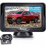 Tomoia Rückfahrkamera Einfach Installieren HD 1080P: Scharfe Bilder Farbe Nachtsicht DIY Gitterlinien Auto Rückfahrkamera mit 4.3' Monitor System IP69 Wasserdicht für LKW/Van/SUV/Wohnwagen T1