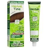 Herbal Time Henna für Natürliches Haar Farbcreme Natürliche Braunfarbe Nº10 | Deckt graue Haare ab | Temporäre Färbung | Ohne Ammoniak, Ohne Sulfate und Ohne Parabene | 75 ml