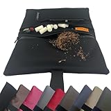 Smokeshirt Tabaktasche mit ZIPcure Aromaverschluss f. frischen Tabak Tabakbeutel f. alle Blättchen premium Nylon, schwarz