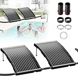 LZQ Poolheizung Solar Sonnenkollektor Solarheizung Pool Heizung Anschluss Ø 50mm für Warmwasser Schwimmbad Gartendusche, 111,5 x 65 x 6,5 cm Schwarz Gewölbt 2 Stück