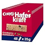 Haferriegel Corny Haferkraft Cranberry-Kürbiskern, Vollkorn & Vegan, 48x35g