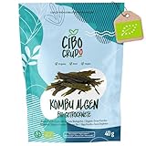 Bio Kombu Algen Vegan - 40g. Premium Qualität Sonnengetrocknet Alge. Seetang Blätter für Dashi Brühe order Sushi. Konbu Algen Getrocknet. Reich an Ballaststoffen und Mineralsalzen