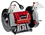 Einhell Doppelschleifer TC-BG 200 L (max. 400 W, Ø200xø32x25 mm Schleifscheibe, biegbares Licht, große + verstellbare Arbeitsauflagen, inkl. Grob-/Feinschleifscheibe K36/K60)