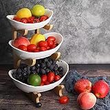 SEVEN SPARTA Obst Etagere Obstschale Keramik (3 Etagen)