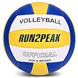 RUN2PEAK Soft Touch Volleyball Ball Weicher Beachvolleyball Offizielle Größe 5 Indoor Outdoor Vollyball Wasserfest Beach ball für Spiel Gym Pool Volleyball-bälle (Unaufgepumpt)