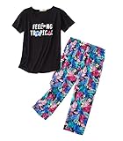 Pyjama Set Damen Pyjama Set Weihnachts Pyjama Damen Lang Pyjama Damen Set Schlafanzug Damen Lang Schlafanzug Damen Kurz Damen Schlafanzug Lang Hausanzug Damen Kuschelig Schlafanzüge für Damen Laub 3XL