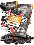 Grill Holzkohle Buche - 2x Grillkohle 10kg Säcke - Ideal für Grill & Smoker - Grillkohle Holzkohle in Steakhouse Qualität - Schnelles Anbrennen & langanhaltende Glutbildung - Buchenholz Aroma