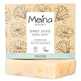 Meina Naturkosmetik - Bio Kinderseife, Baby Seife für empfindliche Haut, Naturseife mit Ringelblume ohne Palmöl, Zertifiziert, Vegan, Nachhaltig, Handgemacht, Wie ein festes Duschgel - 100g