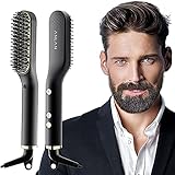 ANLAN , 2 in 1 Bartglätter für Männer und Mini Haarglätter, 5-Stufen Temperatur(120-200℃), 30er Schnell Beheizte, Ionischer Hair Beard Straightener Brush für Das Styling Von Bart und Haar