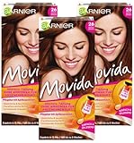 Garnier Tönung Movida Pflege-Creme, Intensiv-Tönung Haarfarbe 26 Goldbraun, 3er Pack