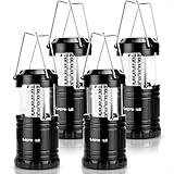 Lepro Camping Zubehör, Faltbare Campinglampe, Batteriebetrieben Camping Lampe, Zeltlampe zum Aufhängen, geeignet für Angeln, Abenteuer, Wandern, Notfall, Ausfälle usw, 4er Pack