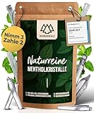 NORDHOLZ® Mentholkristalle [50gr] für Sauna in Premium Qualität aus 100% Minzöl - Befreit die Atemwege und sorgt für intensiven Duft in der Sauna - Sauna Zubehör (100g)