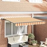 Qnhdfrt Einziehbare Gelenkarmmarkise 350x200 cm Mehrfarbig aus Aluminium & robustem Polyester Modernes Terrassendach Sonnenschutz für Balkon Garten Terrassenüberdachung