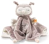 Steiff Ollie Eule Schmusetuch rosebraun-Creme 26 cm, Kuscheltier für Babys, Soft Cuddly Friends, weich & waschbar