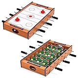 FANTASK 2 in 1 Air Hockeytisch, Multifunktionsspieltisch aus Holz, Multi-Spieltisch, Tischkicker