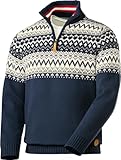 Hinterstoisser Pullover Herren, Warmer Norweger Pullover für Herren, Winterpullover, Strickpullover für Männer, Blau, Gr. 56