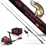 Paradox Fishing Firetiger Spinnrute mit Rolle I 2,7m 20-60g mit 4000 Rolle I Spinnruten perfekt für Hecht Rute - Angelrute Hecht Hechtrute