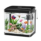 PUTINEI 6L Aquarium Set Nano Fischtank Aquarium Mit LED-Leuchten & Filtersystem kleines Aquariums Komplettset Schwarz