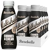 Barebells Cremiger Eiweiss Shake – Zuckerarm, 24 Gramm Protein pro Flasche, Laktosefrei – Cookies & Cream Milkshake, 8 x 330ml