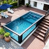 Luxuriöser Außenpool aus Fiberglas, große Container-Pools, rechteckig, oberirdisch, für Spaß im Hinterhof, Familienspaß, Gartenentspannung, Heim- und Ganzjahresnutzung