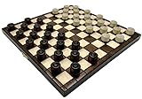 SZACHY-SZAFRANIEC - Damespiel - Checkers 100 Felder - Klappbar Schachbrett |28x28cm| aus Holz & 40 Damespiel |2cm| - Checkers Set