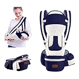 Babytrage Neugeborene mit Hüftsitz 3in1 Babytrage Ergonomisch Atmungsaktiver und weicher Babybauchtragen für Baby 3-36 Monate, Babyrückentragen 0-18Kg