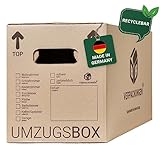 BB-Verpackungen 10 x Umzugskarton aus recycelter Pappe, sehr stabil mit doppeltem Boden (belastbar bis 40 kg) - Sets zwischen 5 und 150 Stück