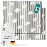 FilterBase® Universal Fettfilter Dunstabzugshaube | 2er Pack | Fett Filter Sättingungsanzeige, Flachfilter für Dunstabzug, Abzugshaube | Kein Aktivkohlefilter, Filtermatte zuschneidbar 57x47 cm