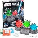 STAR WARS Leuchtende Kristalle, Kristall-Wachstumsset mit beleuchtetem Display-Ständer, wachsen Sie 3 bunte Kristalle, Star Wars Spielzeug, Geschenk für 8-jährige Jungen, Star Wars Merch, Star Wars