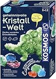 KOSMOS 654153 Fun Science - Geheimnisvolle Kristall-Welt, Verrückte Kristall-Objekte selbst züchten, Einzelkristalle, Tropfstein-Kristalle, Dino aus Kristallen, Experimentierset für Kinder ab 8 Jahre