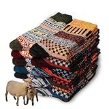 Generisch 5er-Pack Warme Schafwollsocken für Herren – Extra dicke Thermosocken aus hochwertiger Wolle – Ideal für eisige Wintertage & Outdoor-Abenteuer