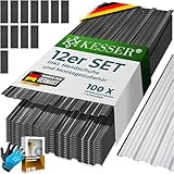 KESSER® 12x Profilblech Trapezblech 129cm x 45cm = 7 m² - Dachblech für Gerätehaus, Dachplatten Verzinkter Stahl 0,25mm, inkl. 100 Schrauben + Unterlegscheiben & Montagehandschuhe, Anthrazit