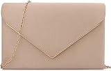 BBjinronjy Abendtasche, Clutch, Geldbörse für Damen, Handtaschen für Hochzeit, Party, Cocktail, Abschlussball, Umhängetasche, Wildlederimitat mit abnehmbarer Kette, nude, M