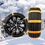 DEDC Schneeketten , 10-Stück Universal Schneeketten für Reifenbreite 165 - 285mm,Anfahrhilfe Anti-Rutsch Ketten, Notfallzugketten für die meisten PKW/SUV/LKW 10 PC