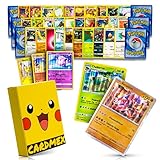 CARDMEX 50 original Pokemon Karten Set in deutsch - mit 5X Holo/Reverse/Glitzer & 3X Rare Sammelkarten und Schutzbox - eigene Pokemonkarten Zusammenstellung