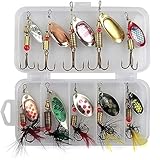 10 Stück Spinner Angeln,Blinker Angeln,Fishing Accessories,Forellenköder,Forelle Löffel Angeln Set Flash Fish Shaker Pailletten Angeln Köderband,für Forelle,Barsch,Lachs,Hecht