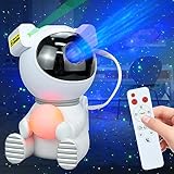 Astronauten LED Galaxy Projektor Sternenhimmel Nachtlicht, Sitzend Astronaut LED Sternenprojektor mit Nebel,Timer & Fernbedienung Kinder und Erwachsene Geschenke für Schlafzimmer und Deckenprojektor