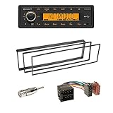 Continental TR7412UB-OR - Autoradio mit BT, RDS, USB Radioblende schwarz + ISO Adapter + Antennenadapter geeignet für Citroën C2 (J) 10/2003-2010 / C3 (F) 05/2002-10/2009