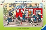 Ravensburger Kinderpuzzle - 06321 Mein Feuerwehrauto - Rahmenpuzzle für Kinder ab 3 Jahren, mit 15 Teilen