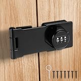 Starvortex Überfalle Schloss für Schrank tür, Schwarz Zinklegierung Schloss Schrank, Schwerlast Schrankschloss, Riegelschloss mit Zahlencode für Schiebetür Garten Kleiderschrank Outdoor (4 Zoll)