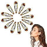 Nogeqi 12 Stück Haarspangen Damen Dünnes Haar, Metall Damen Haarclips Groß, Rutschfest Haarspange Haarklammern Französische In Schildpatt Optik Doppelgriff Snap (Epoxy Turtle)