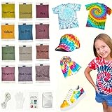 KARLOR Tie Dye Kit,12 Textilfarbe Batikfarben Stoffmalfarben Set für DIY Textil Kleidung selbst färben, Stoff Batik Set für Hemden Hoodie Shirts Erwachsene Kinder Handgemachte Projekte(ohne Flasche)