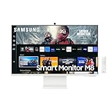 Samsung M80C Smart Monitor, 32 Zoll, 4K UHD, 60 Hz, Inkl. Webcam, Bildschirm mit Lautsprechern, Höhenverstellung und Pivot, Smart TV Apps mit Fernbedienung, S32CM801UU