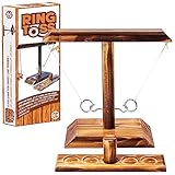 Ring Toss® Game | Geschicklichkeitsspiel aus Holz | Premium Qualität | Hängende Ringwurfmaschine | Wer ist der Schnellste? | Innen & Außen | Kinder & Erwachsene | 100% Holz | 100% Spaß | SparkL®