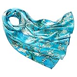 Prettystern Damen Seidenschal 160 cm Malerei Kunstdrucke Art Painting 100% Seide silk Van Gogh - Blühende Mandelbaumzweige P905