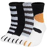 Justay Comf 4 Paar Kuschelsocken Herren Bettsocken Kuschel Flauschig Weiche Socken Haussocken Warme Dicke Business Herren Socken 42-47(EU) Einheitsgröße B-Gelb Weiss