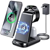 SWIO 3 in 1 Induktive Ladestation Kompatibel mit Samsung Watch und Handy,Wireless Charger Ladegerät für Galaxy Watch 7/6/5/4/3,Galaxy S24 S23 S22 S21 S20/Note 20 10/Z Fold 4 (Nicht für Z Flip&A Serie)