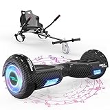 MEGA MOTION Hoverboards mit Hoverkart für Kinder, 6.5 Zoll Hoverboards mit Bluetooth Lautsprecher, mit LED-Leuchten, Geschenk für Kinder und Jugendliche