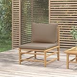 Garten-Mittelsofa mit Taupe Kissen Bambusoutdoor Furniture Outdoor Patio Furniture Outdoor Clearance Furniture modern Outdoor Furniture Outdoor Deck Furniture Outdoors